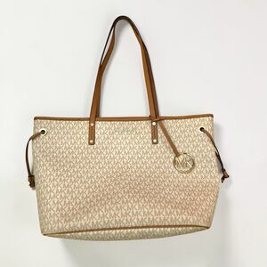 Michael Kors Jet Set Travel Signature Large Drawstring Tote –Vanilla MK Monogram